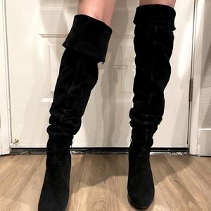 Slouchy thigh high boots